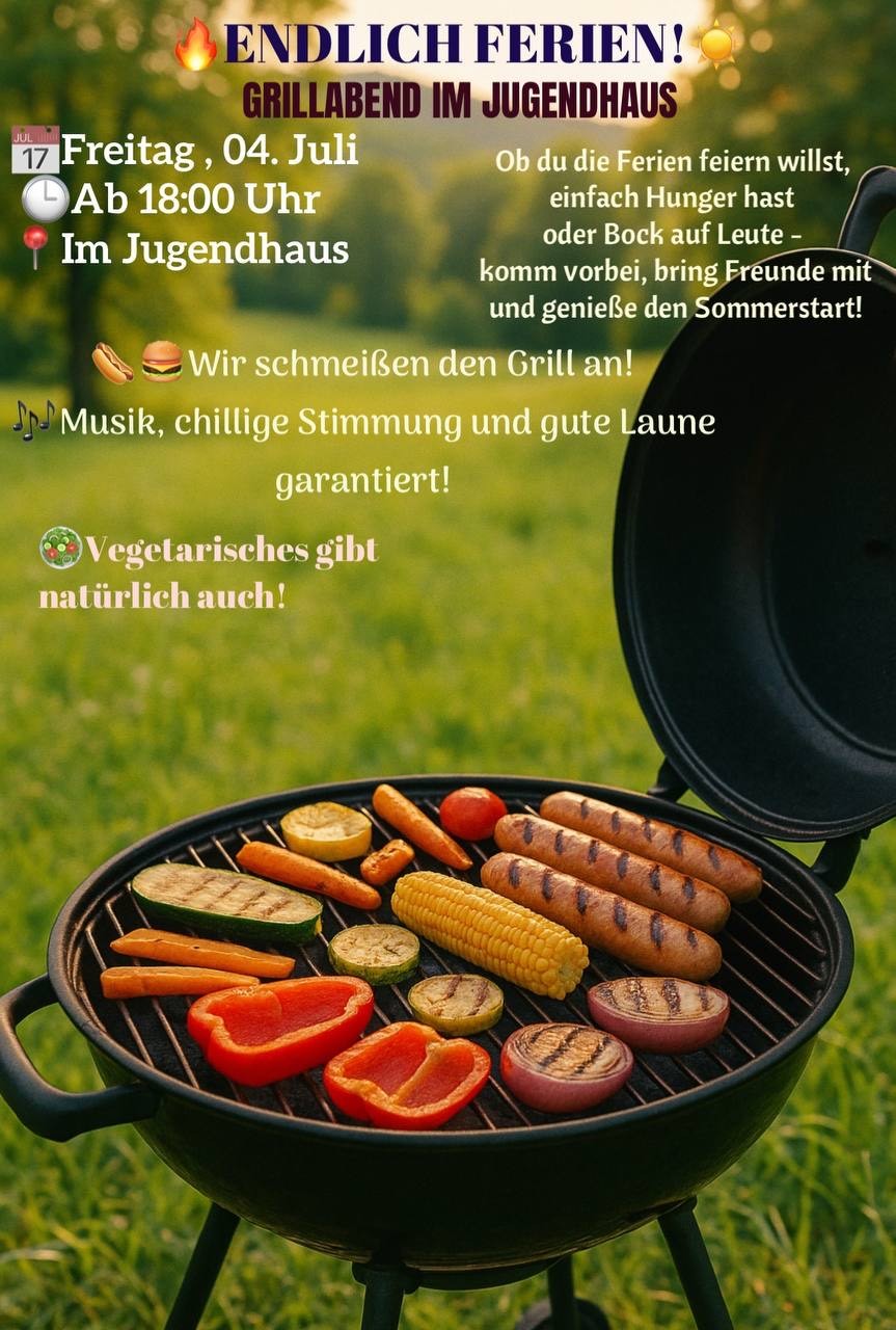 Grillabend im Jungendhaus am 04.07. ab 18 Uhr